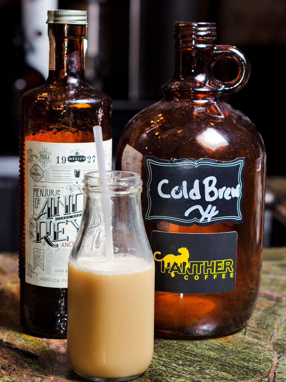 Picture of a Panther Cold Brew Infused with Ancho Reyes